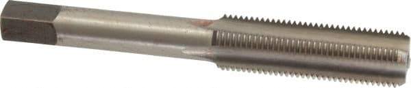 Made in USA - 7/16-24 UNS 4 Flute Bright Finish High Speed Steel Straight Flute Standard Hand Tap - Bottoming, Right Hand Thread, 3-5/32" OAL, H3 Limit, Oversize - Exact Industrial Supply