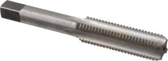 Made in USA - 1/2-16 UNS 4 Flute Bright Finish High Speed Steel Straight Flute Standard Hand Tap - Bottoming, Right Hand Thread, 3-3/8" OAL, H3 Limit, Oversize - Eagle Tool & Supply