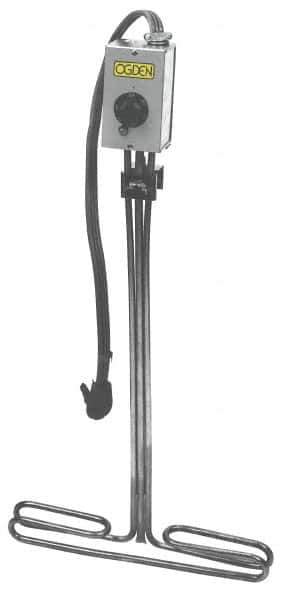 Made in USA - 120 Volt, 1 Phase, 1,500 Watt, T Type Sink Sanitizer Heater - 26" Leg Length - Eagle Tool & Supply