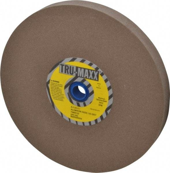 Tru-Maxx - 120 Grit Aluminum Oxide Bench & Pedestal Grinding Wheel - 8" Diam x 1" Hole x 3/4" Thick, 3600 Max RPM, O Hardness, Fine Grade , Vitrified Bond - Eagle Tool & Supply