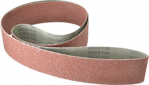 Tru-Maxx - 3" Wide x 90" OAL, 40 Grit, Aluminum Oxide Abrasive Belt - Aluminum Oxide, Coarse, Coated, X Weighted Cloth Backing, Series VAC228 - Eagle Tool & Supply