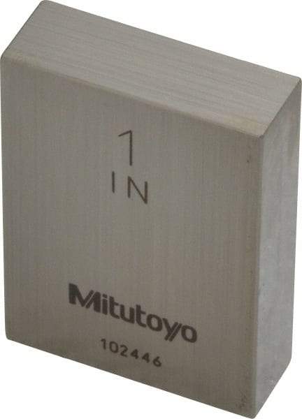 Mitutoyo - 1" Rectangular Steel Gage Block - Accuracy Grade AS-1, Includes Certificate of Inspection - Eagle Tool & Supply