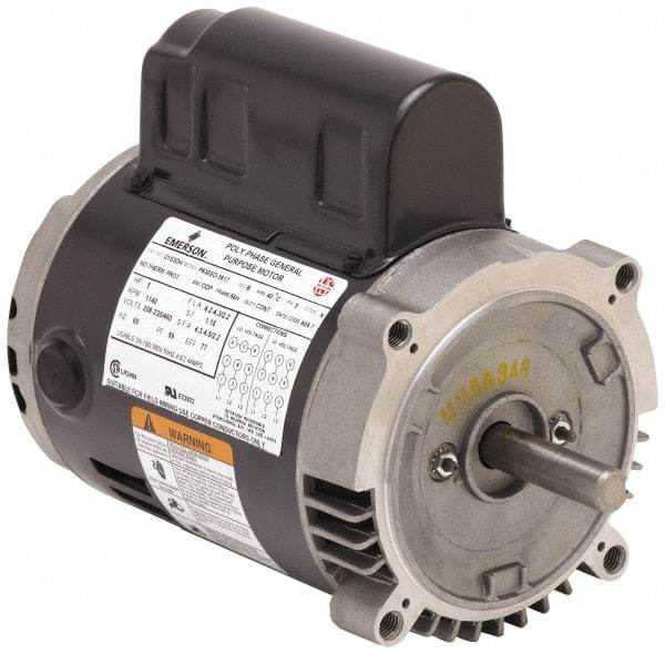 US Motors - 1/3 hp, ODP Enclosure, Manual Thermal Protection, 1,625 RPM, 115 Volt, 60/50 Hz, Single Phase Permanent Split Capacitor (PSC) Motor - Size 56 Frame, Cradle Mount, 1 Speed, Ball Bearings, 3.9/4.2 Full Load Amps, B Class Insulation, Reversible - Eagle Tool & Supply