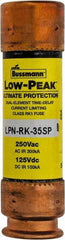 Cooper Bussmann - 125 VDC, 250 VAC, 35 Amp, Time Delay General Purpose Fuse - Bolt-on Mount, 76.2mm OAL, 100 at DC, 300 at AC (RMS) kA Rating, 13/16" Diam - Eagle Tool & Supply