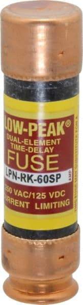 Cooper Bussmann - 125 VDC, 250 VAC, 60 Amp, Time Delay General Purpose Fuse - Fuse Holder Mount, 76.2mm OAL, 100 at DC, 300 at AC (RMS) kA Rating, 13/16" Diam - Eagle Tool & Supply