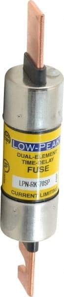 Cooper Bussmann - 250 VAC/VDC, 70 Amp, Time Delay General Purpose Fuse - Bolt-on Mount, 5-7/8" OAL, 100 at DC, 300 at AC (RMS) kA Rating, 1-1/16" Diam - Eagle Tool & Supply