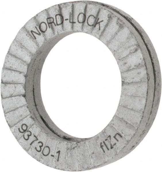 Nord-Lock - 5/16", 0.534" OD, Zinc Flake, Steel Wedge Lock Washer - Grade 2, 0.336 to 0.344" ID - Eagle Tool & Supply