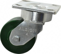 Albion - 4" Diam x 2" Wide x 5-5/8" OAH Top Plate Mount Swivel Caster - Polyurethane, 1,000 Lb Capacity, Precision Sealed Bearing, 4 x 4-1/2" Plate - Eagle Tool & Supply