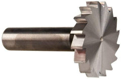 Made in USA - 1-1/2" Diam x 1/4" Face Width, Solid Carbide, 16 Teeth, Shank Connection Woodruff Keyseat Cutter - Uncoated, 2-1/4" OAL x 1/2" Shank, Straight Teeth, ANSI 812, Old Standard 24 - Eagle Tool & Supply