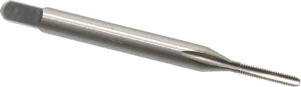 Kennametal - #0-80 UNF 2B 2 Flute Bright Finish High Speed Steel Straight Flute Standard Hand Tap - Bottoming, Right Hand Thread, 1.63" OAL, 0.313" Thread Length, H2 Limit, Oversize - Eagle Tool & Supply