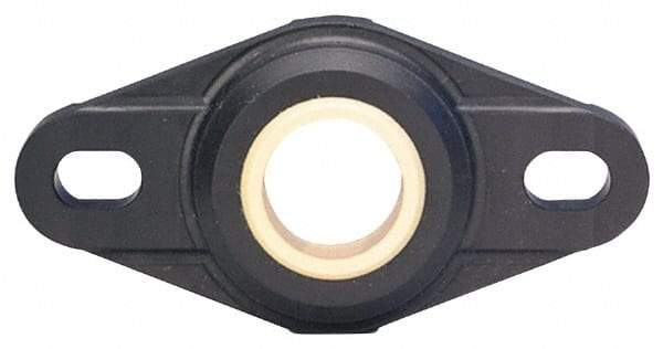 Igus - 12mm ID, 56.7mm OAL2-Bolt Flange Bearing - 247 Lb Dyn Cap, 41" Btw Mnt Hole Ctrs, Thermoplastic - Eagle Tool & Supply