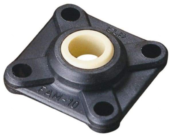 Igus - 5mm ID, 8.5mm OAH 4-Bolt Flange Bearing - 90 Lb Dyn Cap, 17" Btw Mnt Hole Ctrs, Thermoplastic - Eagle Tool & Supply