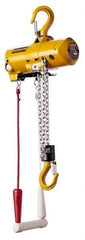 Harrington Hoist - 1/4 Ton Load Limit, 10' Max Height Top Hook Air Hoist - 48 SCFM at 90 PSI, 32 FPM Lift Speed, 12" Min Headroom, Pull Cord Control - Eagle Tool & Supply