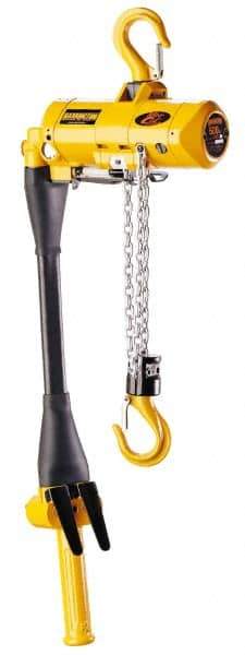Harrington Hoist - 1/4 Ton Load Limit, 10' Max Height Top Hook Air Hoist - 48 SCFM at 90 PSI, 29 FPM Lift Speed, 12" Min Headroom, Pendant Control - Eagle Tool & Supply