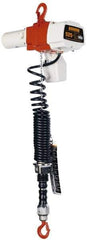 Harrington Hoist - 1/5 Ton Capacity, 26/10 FPM Lift Speed, Hook Mounted Hoist - 6' Max Lift, 37-1/4" Min Headroom, 1 Chain - Eagle Tool & Supply