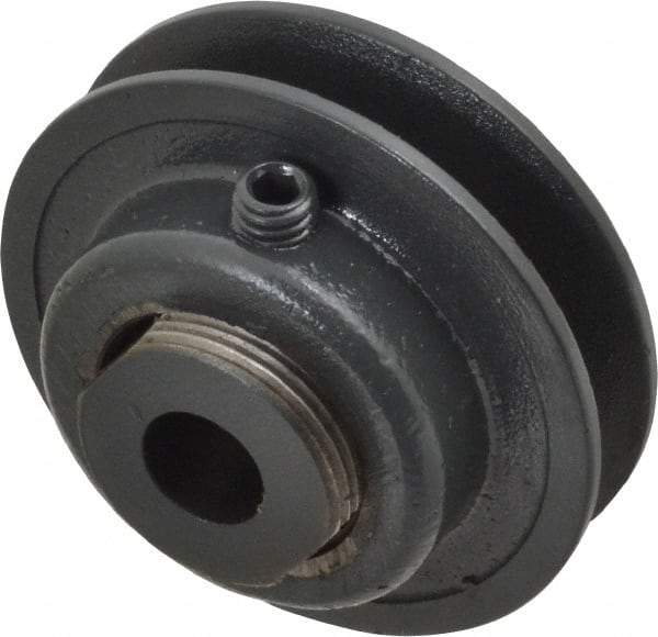 Browning - 1/2" Inside Diam x 2-1/2" Outside Diam, 1 Groove, Variable Pitched Sheave - Belt Section 3L, 1-11/16" Sheave Thickness, 17/32 to 25/32" Face Width - Eagle Tool & Supply