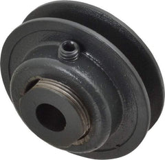 Browning - 1/2" Inside Diam x 2-1/2" Outside Diam, 1 Groove, Variable Pitched Sheave - Belt Section 3L, 1-11/16" Sheave Thickness, 17/32 to 25/32" Face Width - Eagle Tool & Supply