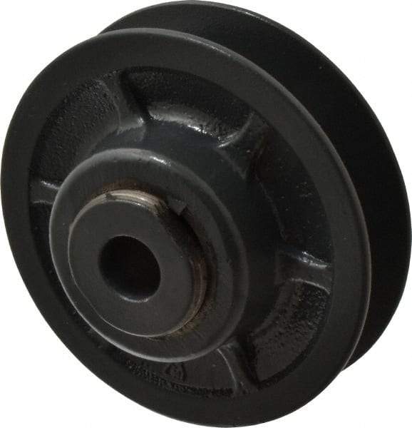 Browning - 1/2" Inside Diam x 3.15" Outside Diam, 1 Groove, Variable Pitched Sheave - Belt Sections 3L, 4L, A, 5L & B, 1-7/8" Sheave Thickness, 21/32 to 1" Face Width - Eagle Tool & Supply
