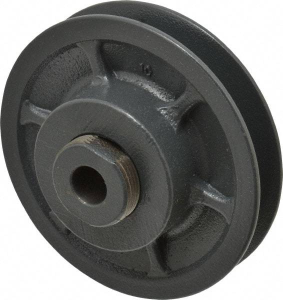 Browning - 1/2" Inside Diam x 3-3/4" Outside Diam, 1 Groove, Variable Pitched Sheave - Belt Sections 3L, 4L, A, 5L & B, 1-7/8" Sheave Thickness, 21/32 to 1-1/32" Face Width - Eagle Tool & Supply