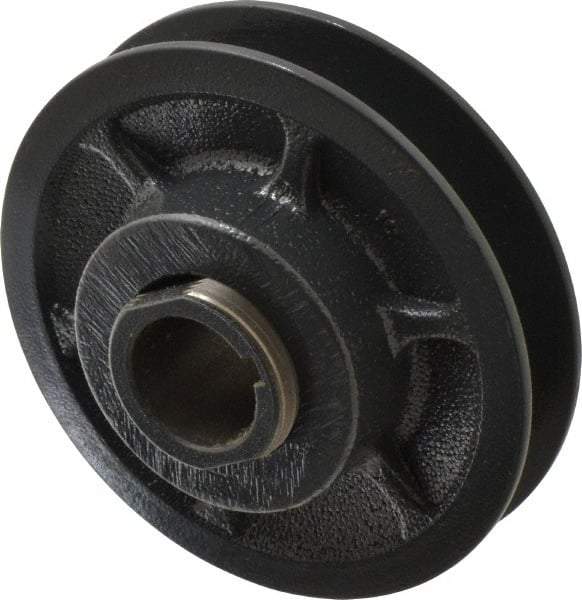 Browning - 7/8" Inside Diam x 3-3/4" Outside Diam, 1 Groove, Variable Pitched Sheave - Belt Sections 3L, 4L, A, 5L & B, 1-7/8" Sheave Thickness, 21/32 to 1-1/32" Face Width - Eagle Tool & Supply