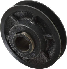 Browning - 7/8" Inside Diam x 3-3/4" Outside Diam, 1 Groove, Variable Pitched Sheave - Belt Sections 3L, 4L, A, 5L & B, 1-7/8" Sheave Thickness, 21/32 to 1-1/32" Face Width - Eagle Tool & Supply