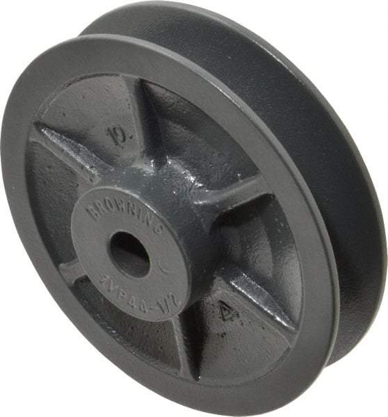 Browning - 1/2" Inside Diam x 4.15" Outside Diam, 1 Groove, Variable Pitched Sheave - Belt Sections 3L, 4L, A, 5L & B, 1-7/8" Sheave Thickness, 21/32 to 1-1/32" Face Width - Eagle Tool & Supply