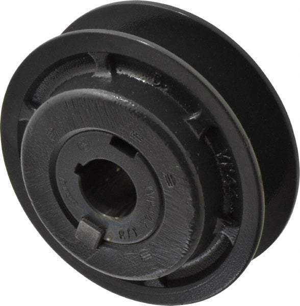Browning - 7/8" Inside Diam x 4.15" Outside Diam, 1 Groove, Variable Pitched Sheave - Belt Sections 3L, 4L, A, 5L & B, 1-7/8" Sheave Thickness, 21/32 to 1-1/32" Face Width - Eagle Tool & Supply