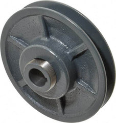 Browning - 3/4" Inside Diam x 4-3/4" Outside Diam, 1 Groove, Variable Pitched Sheave - Belt Sections 3L, 4L, A, 5L, B & 5V, 1-15/16" Sheave Thickness, 11/16 to 1-1/16" Face Width - Eagle Tool & Supply
