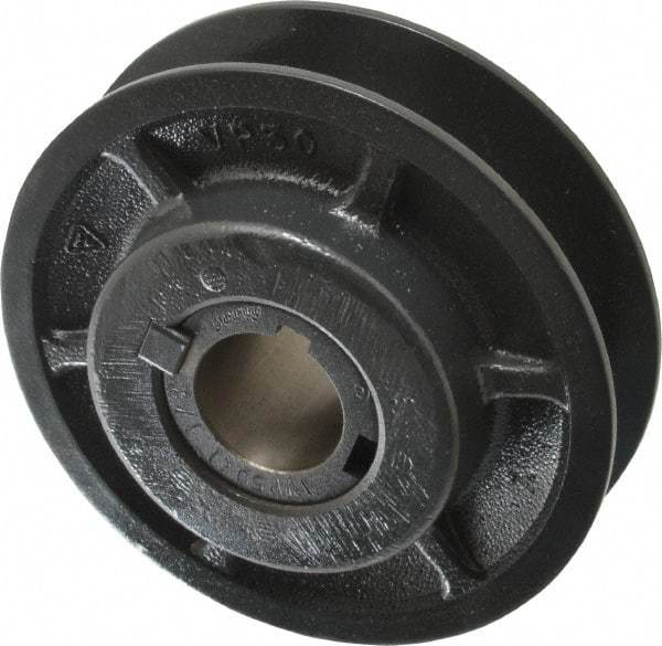Browning - 1-1/8" Inside Diam x 4-3/4" Outside Diam, 1 Groove, Variable Pitched Sheave - Belt Sections 3L, 4L, A, 5L & B, 2-5/32" Sheave Thickness, 21/32 to 1-1/32" Face Width - Eagle Tool & Supply