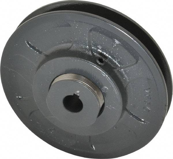 Browning - 5/8" Inside Diam x 5.35" Outside Diam, 1 Groove, Variable Pitched Sheave - Belt Sections 3L, 4L, A, 5L & B, 1-7/8" Sheave Thickness, 11/16 to 1-1/16" Face Width - Eagle Tool & Supply