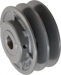 Browning - 7/8" Inside Diam x 4-3/4" Outside Diam, 2 Groove, Variable Pitched Sheave - Belt Sections 3L, 4L, A, 5L & B, 3" Sheave Thickness, 1-3/8 to 2" Face Width - Eagle Tool & Supply
