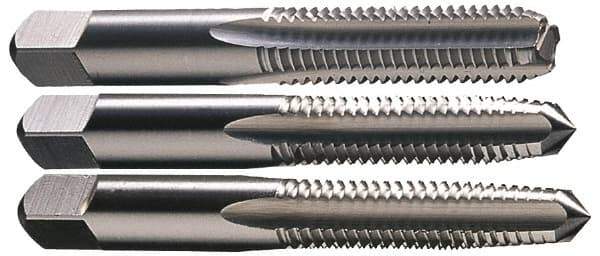 Hertel - #10-24 UNC, 4 Flute, Bottoming, Plug & Taper, Bright Finish, High Speed Steel Tap Set - 2-3/8" OAL, 2B/3B Class of Fit - Eagle Tool & Supply