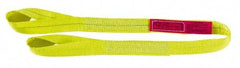 Lift-All - 3' Long x 4" Wide, 11,500 Lb Vertical Capacity, 2 Ply, Polyester Web Sling - 9,200 Lb Choker Capacity, Yellow - Eagle Tool & Supply