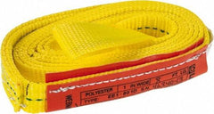 Lift-All - 8' Long x 1" Wide, 1,600 Lb Vertical Capacity, 1 Ply, Polyester Web Sling - 1,250 Lb Choker Capacity, Yellow, with Web Sling for Lifting - Eagle Tool & Supply