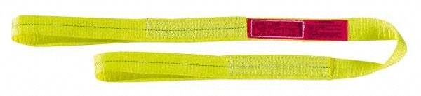 Lift-All - 18' Long x 3" Wide, 8,600 Lb Vertical Capacity, 2 Ply, Polyester Web Sling - 6,900 Lb Choker Capacity, Yellow - Eagle Tool & Supply