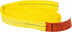 Lift-All - 10' Long x 1" Wide, 1,600 Lb Vertical Capacity, 1 Ply, Polyester Web Sling - 1,250 Lb Choker Capacity, Yellow, with Web Sling for Lifting - Eagle Tool & Supply