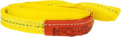 Lift-All - 12' Long x 1" Wide, 1,600 Lb Vertical Capacity, 1 Ply, Polyester Web Sling - 1,250 Lb Choker Capacity, Yellow - Eagle Tool & Supply