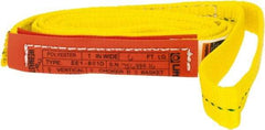 Lift-All - 6' Long x 1" Wide, 1,600 Lb Vertical Capacity, 1 Ply, Polyester Web Sling - 1,250 Lb Choker Capacity, Yellow - Eagle Tool & Supply