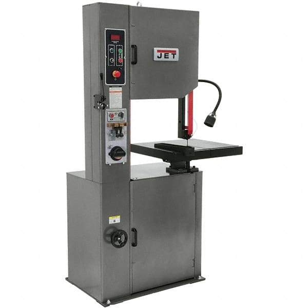 Jet - 20 Inch Throat Capacity, Variable Speed Pulley Vertical Bandsaw - 390 to 3280 (High), 65 to 555 (Low) SFPM, 2 HP, Three Phase - Eagle Tool & Supply