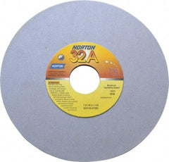 Norton - 7" Diam x 1-1/4" Hole x 1/8" Thick, K Hardness, 100 Grit Surface Grinding Wheel - Aluminum Oxide, Type 1, Fine Grade, 3,600 Max RPM, Vitrified Bond, No Recess - Eagle Tool & Supply