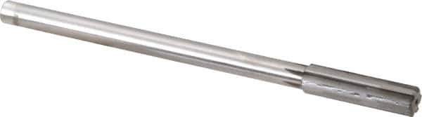 Made in USA - 0.534" Carbide-Tipped 6 Flute Chucking Reamer - Straight Flute, 7/16" Straight Shank, 2" Flute Length, 8" OAL - Eagle Tool & Supply