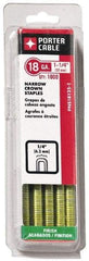 Porter-Cable - 1" Long x 1/4" Wide, 18 Gauge Narrow Crown Construction Staple - Grade 2 Steel, Galvanized Finish - Eagle Tool & Supply