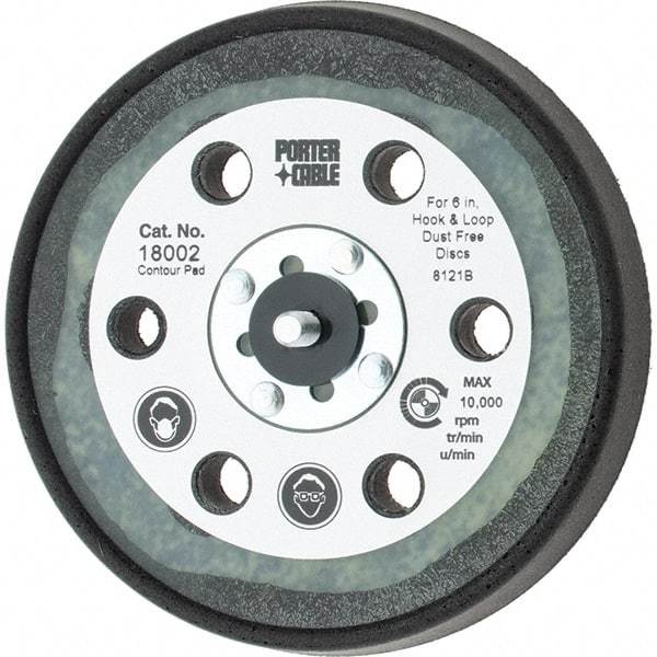 DeWALT - 6" Diam Hook & Loop Disc Backing Pad - 5/16" Shank Diam, 6,800 RPM - Eagle Tool & Supply