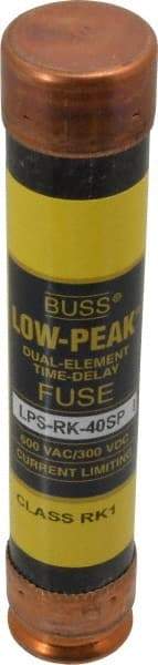 Cooper Bussmann - 300 VDC, 600 VAC, 40 Amp, Time Delay General Purpose Fuse - Fuse Holder Mount, 5-1/2" OAL, 100 at DC, 300 at AC (RMS) kA Rating, 1-1/16" Diam - Eagle Tool & Supply