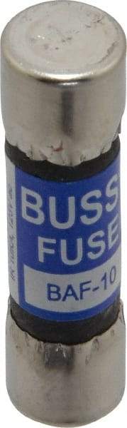 Cooper Bussmann - 250 VAC, 10 Amp, Fast-Acting General Purpose Fuse - Fuse Holder Mount, 1-1/2" OAL, 10 at 125 V kA Rating, 13/32" Diam - Eagle Tool & Supply