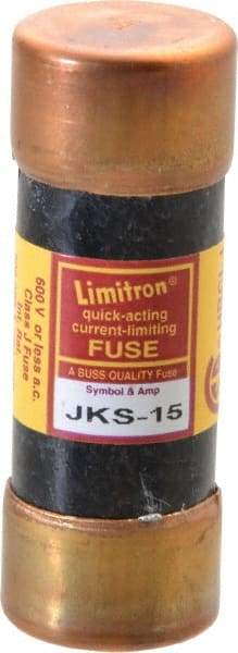 Cooper Bussmann - 600 VAC, 15 Amp, Fast-Acting General Purpose Fuse - Fuse Holder Mount, 2-1/4" OAL, 200 (RMS) kA Rating, 13/16" Diam - Eagle Tool & Supply