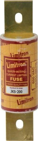 Cooper Bussmann - 600 VAC, 200 Amp, Fast-Acting General Purpose Fuse - Bolt-on Mount, 5-3/4" OAL, 200 (RMS) kA Rating, 1-5/8" Diam - Eagle Tool & Supply