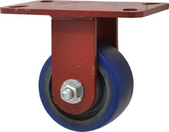 Hamilton - 4" Diam x 2" Wide x 5-5/8" OAH Top Plate Mount Rigid Caster - Polyurethane, 600 Lb Capacity, Precision Sealed Bearing, 4-1/2 x 6-1/2" Plate - Eagle Tool & Supply