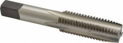 Kennametal - 3/4-10 UNC 4 Flute Bright Finish High Speed Steel Straight Flute Standard Hand Tap - Plug, Right Hand Thread, 4-1/4" OAL, 2" Thread Length, H3 Limit, Oversize - Eagle Tool & Supply