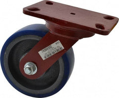 Hamilton - 6" Diam x 2" Wide x 7-3/4" OAH Top Plate Mount Swivel Caster - Polyurethane, 960 Lb Capacity, Precision Sealed Bearing, 4-1/2 x 6-1/2" Plate - Eagle Tool & Supply